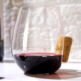 Corked Stemless Wine Glasses | Single | Stuck In The Glass Wine Cork Cocktail Glassware, Enthusiast Gift, Artisanal Crystal Glassware - Gift Idea for Him, Her, Wine Lover, Housewarming (19.6 OZ) from The Wine Savant