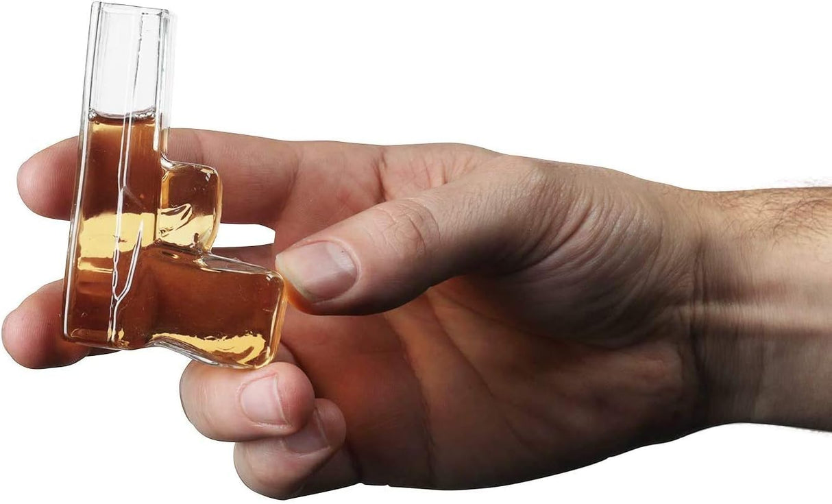 Pistol Whiskey Gun Decanter & Pistol Shot Glasses Set - Comes with A large Carrying Case - Drinking Party Accessories, Great Gift from The Wine Savant