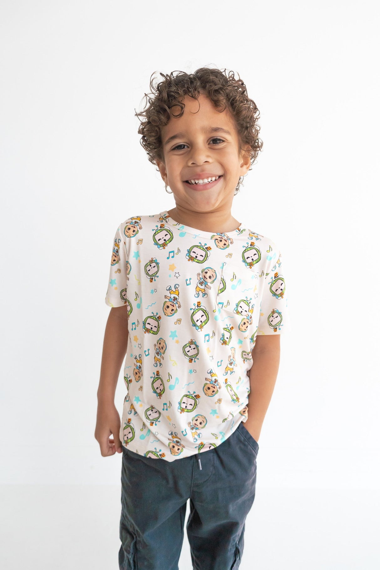 Dream Big Little Co x CoComelon JJ MUSICAL MELON DREAM POCKET TEE from DREAM BIG LITTLE CO