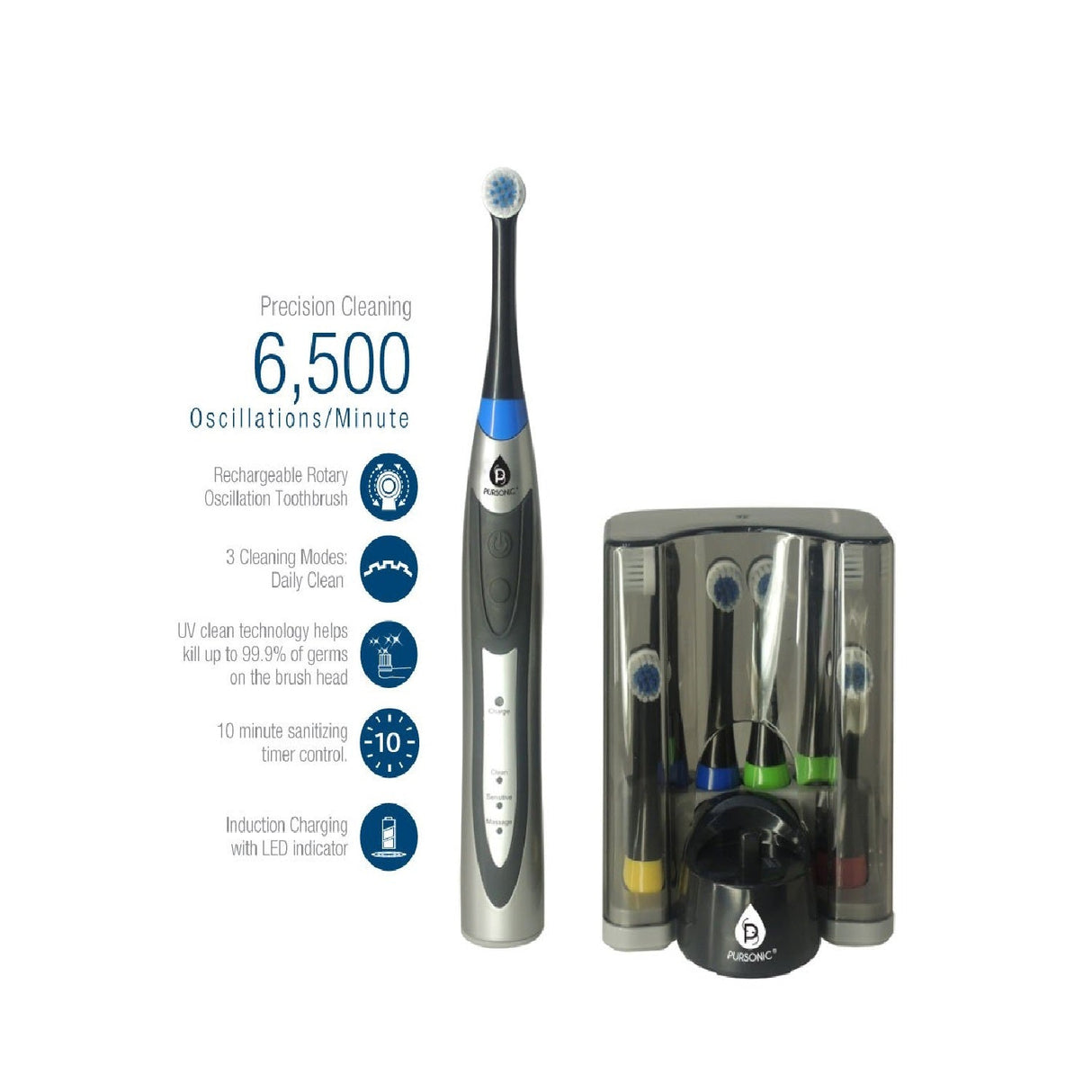 Rechargeable Electric Rotary Oscillation Toothbrush Pro Series from Pursonic