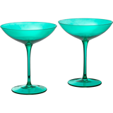 Champagne Coupes 12oz by The Wine Savant - Colorful Champagne Glasses, Prosecco, Mimosa Glasses Set, Cocktail Glass Set, Bar Glassware Luster Glasses (2, Teal) from The Wine Savant