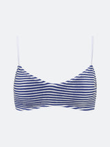 BALBOA LOW SCOOP BIKINI TOP - BLUE STRIPED From ELYSIIAN