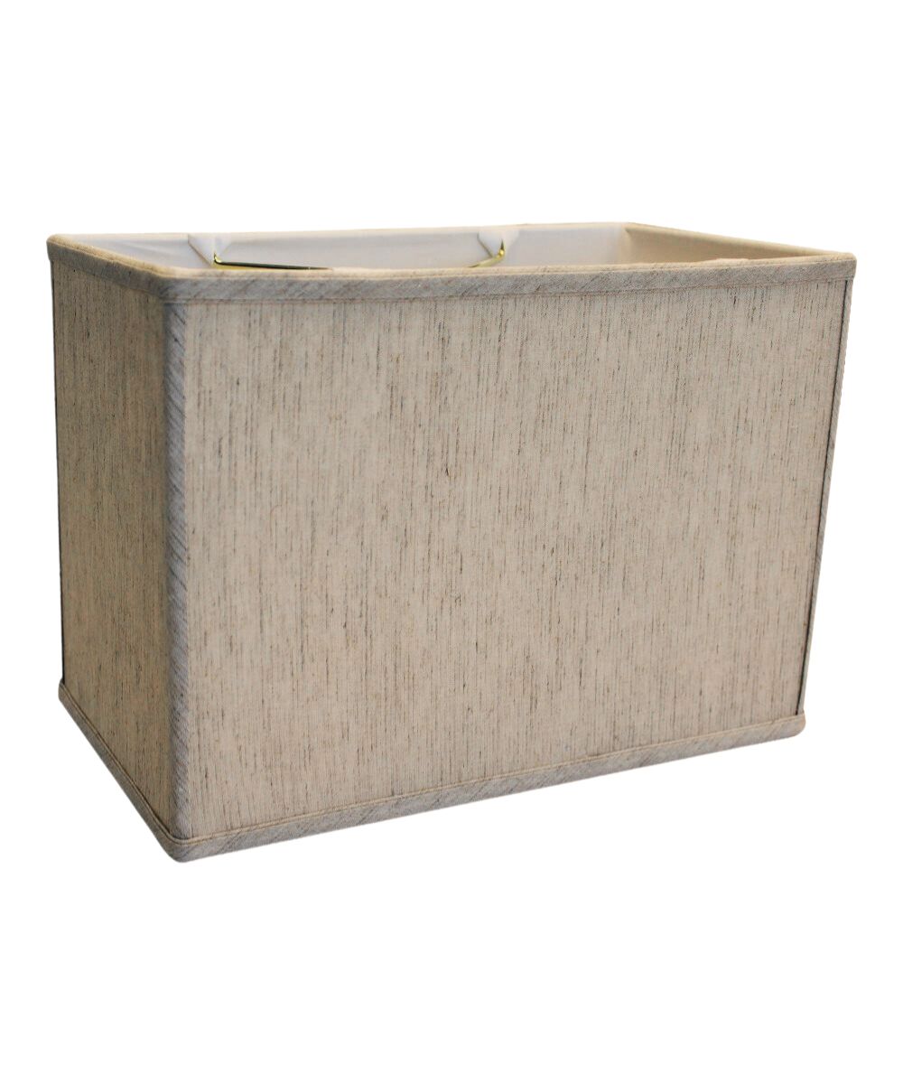 Rectangular 14"W x 10"H Drum Lampshade Softback Textured Oatmeal From LampsUSA