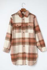 Casual Loose Fit Plaid Shirt Coat from MsDressly