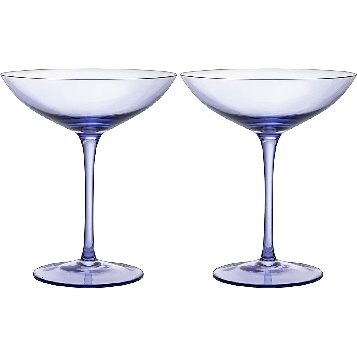 Champagne Coupes 12oz by The Wine Savant - Colorful Champagne Glasses, Prosecco, Mimosa Glasses Set, Cocktail Glass Set, Bar Glassware Luster Glasses (2, Lavender) from The Wine Savant