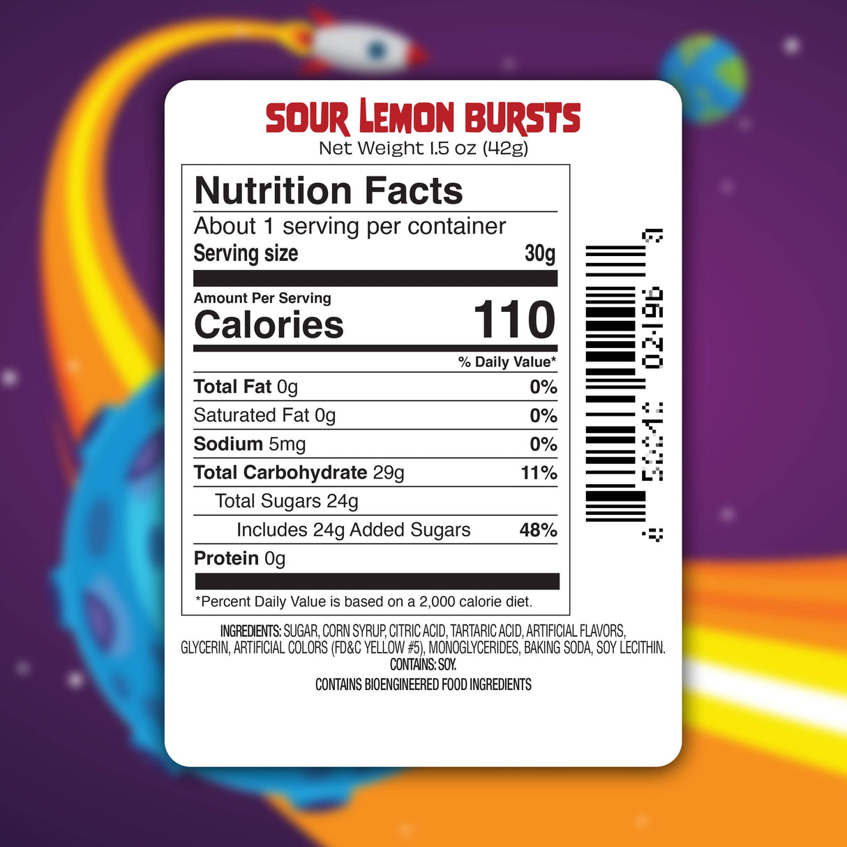 UpTop Sour Lemon Bursts - Freeze Dried Candy (1.5oz) 4 Pack from PETEZ POP WHOLESALE