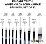 White Nylon Oil & Acrylic Brush Set 10 pc from KINGART