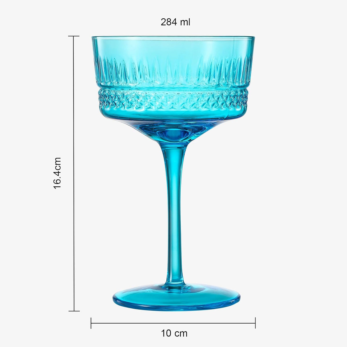 Art Deco Colored Crystal Coupe Glass | Set of 6 | Large 9.6oz Stemmed Glassware from The Wine Savant