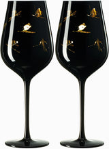 Crystal Stemmed Skiing, Apres Ski Skiier Wine Glasses Goblets - Set of 2 from The Wine Savant