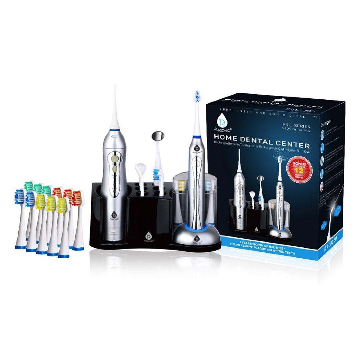 Rechargeable Electric Toothbrush and Rechargeable Water Flosser from Pursonic