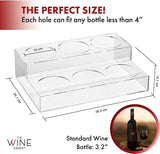 Acrylic Bottle Holder, Coffee Syrup Rack Display Case | 2-Tiered 6 Bottle | Wine Bar Bottle Rack, Clear Shelf Rack for Kitchen, Countertop, Fridge Pantry Storage Organizer - Wine, Soda, Cans, Liquor from The Wine Savant