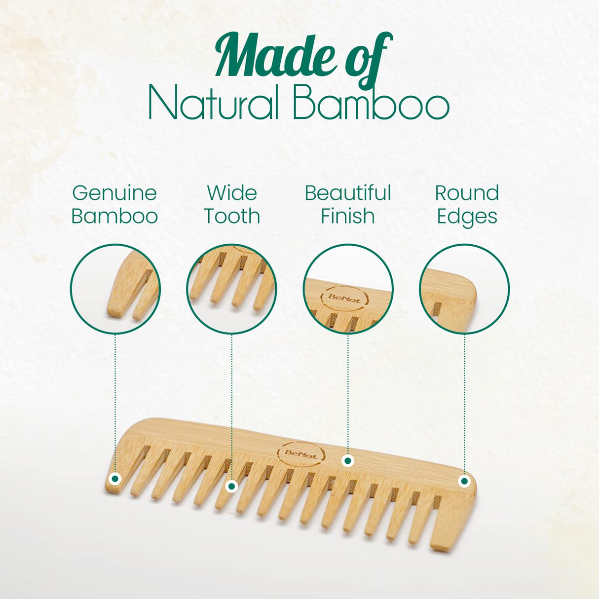 All-Natural Bamboo Hair Comb from BeNat