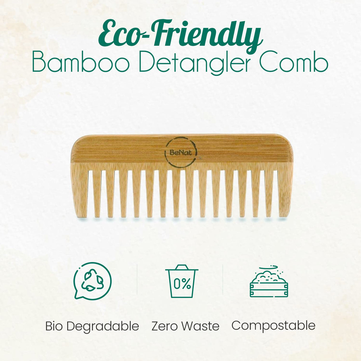 All-Natural Bamboo Hair Comb from BeNat