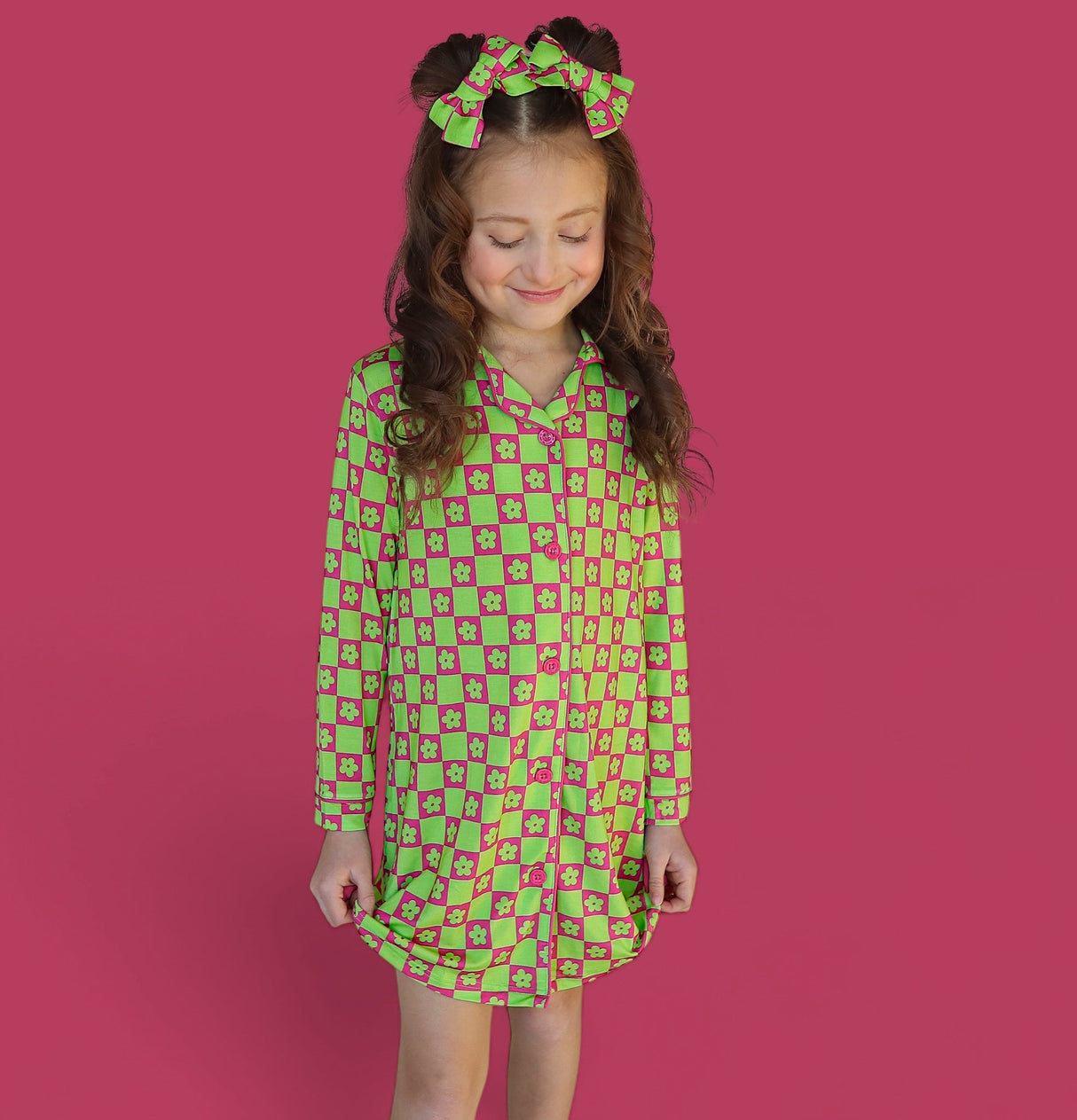 WILD DAISY CHECKERS GIRL'S DREAM GOWN from DREAM BIG LITTLE CO