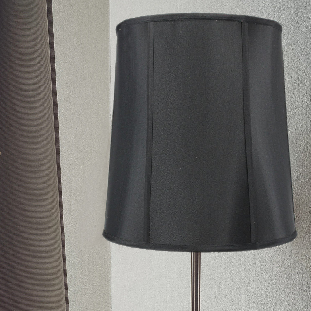 Black Fabric 14"W x 15"H Drum lamp Shade with Gold Liner from LampsUSA