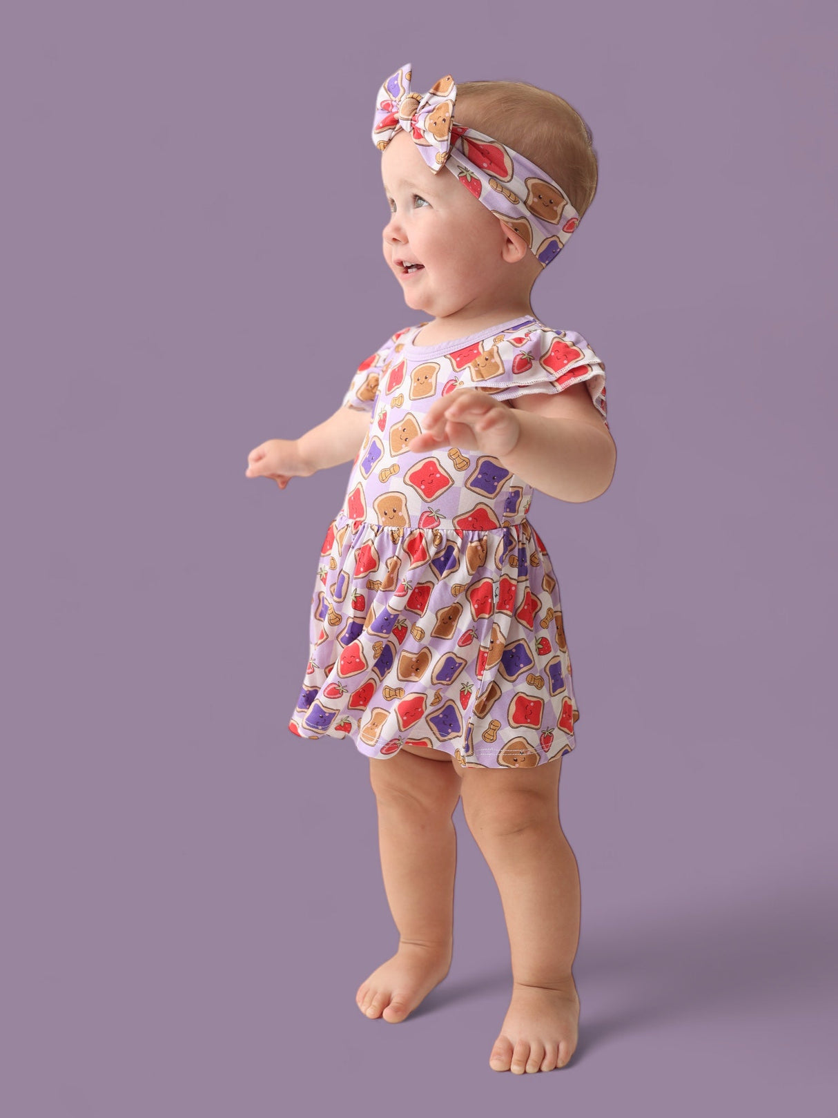 EXCLUSIVE PEANUT BUTTER JELLY TIME DREAM CAP SLEEVE BODYSUIT DRESS from DREAM BIG LITTLE CO