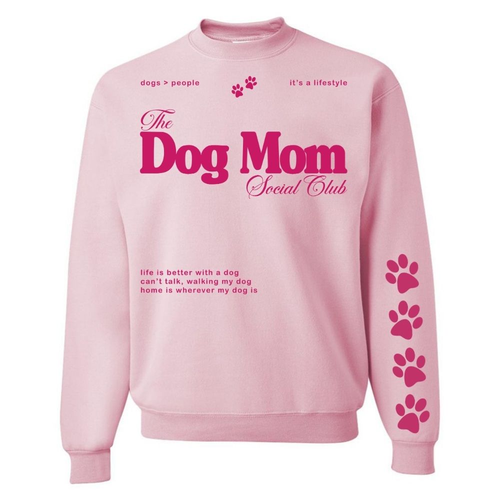 ‘Dog Mom Social Club' Crewneck Sweatshirt from United Monograms