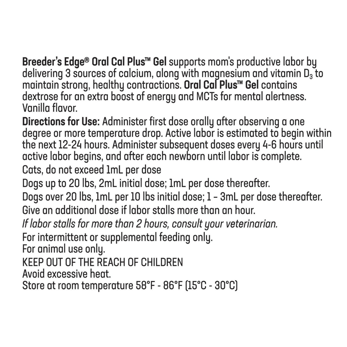 Breeder's Edge Oral Cal Plus Gel for Dogs & Cats from HardyPaw