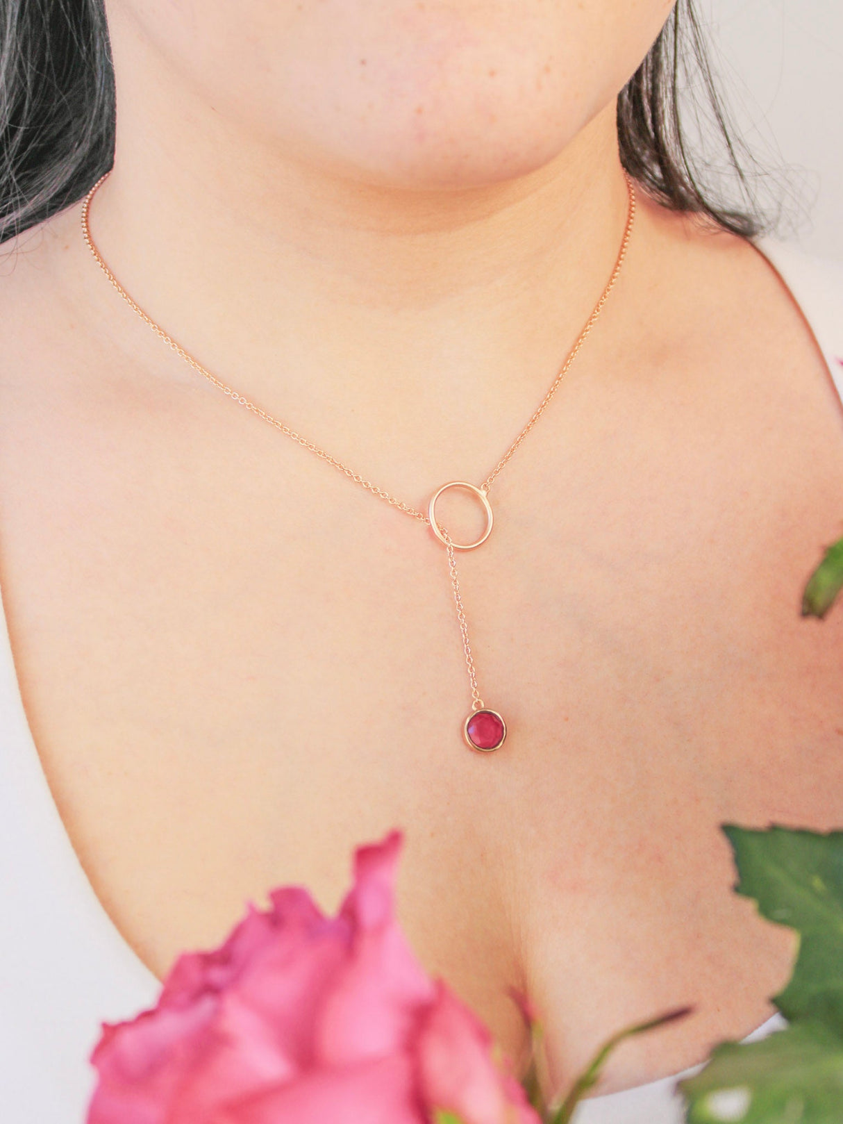 Pebble Drop Lariat Necklace from Ash & Rose