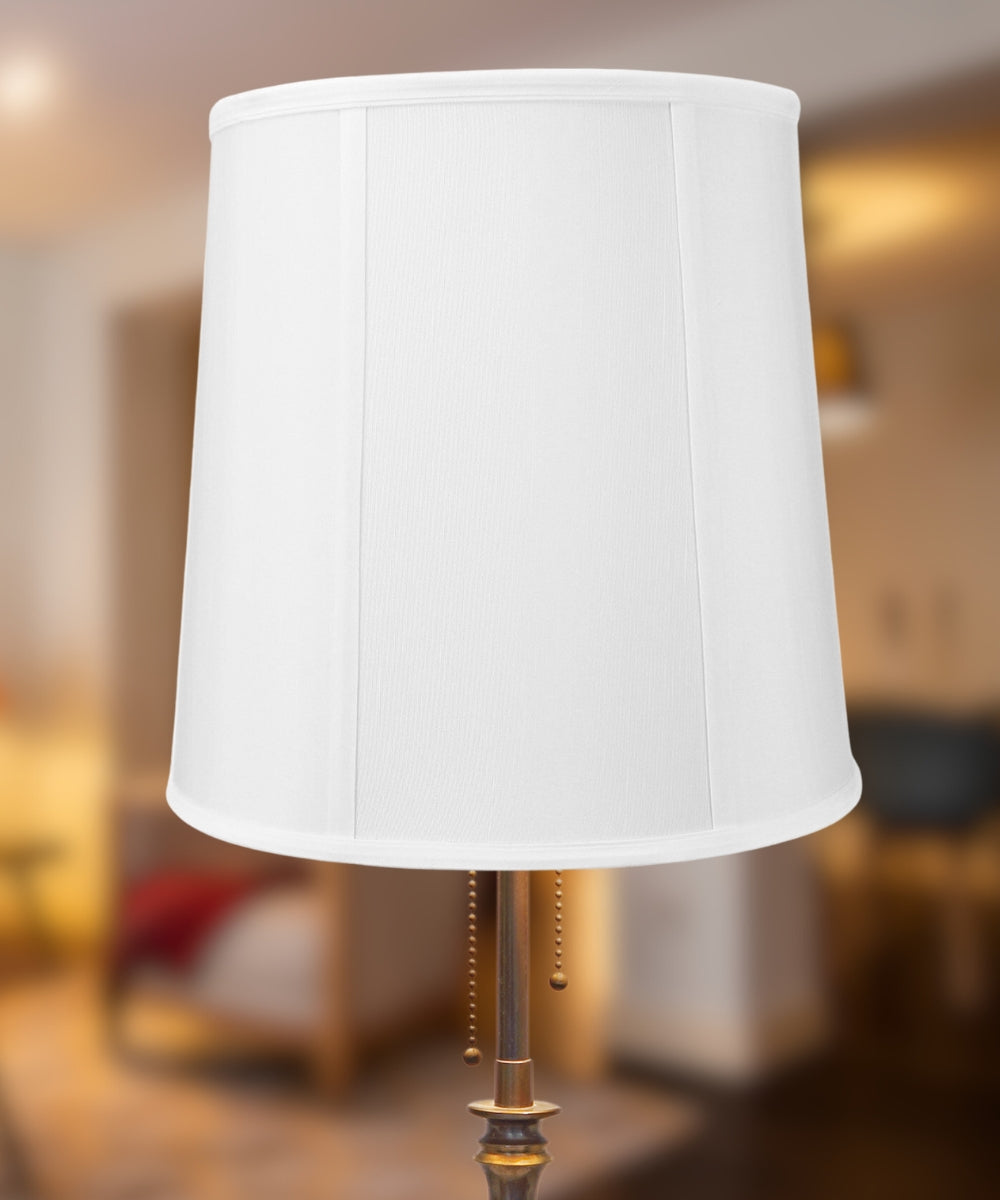 White Linen 10x12x12 Fabric Drum Lampshade From LampsUSA