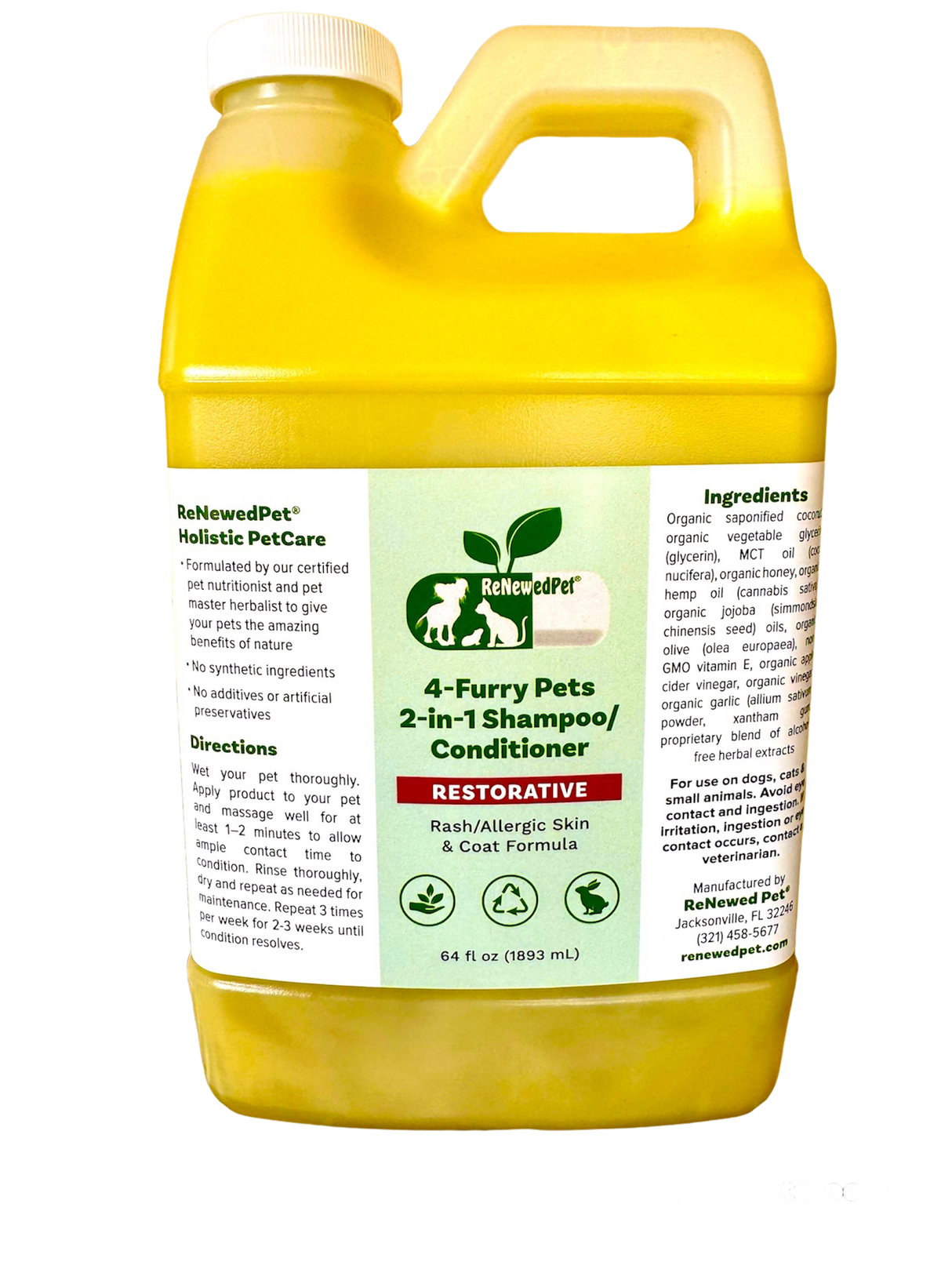 4-FURRY PETS 2-IN-1 * RESTORATIVE SHAMPOO & CONDITIONER from ReNewedPet