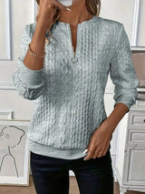 Texture Half Zip Long Sleeve Sweatshirt from Enfance-Heureuse