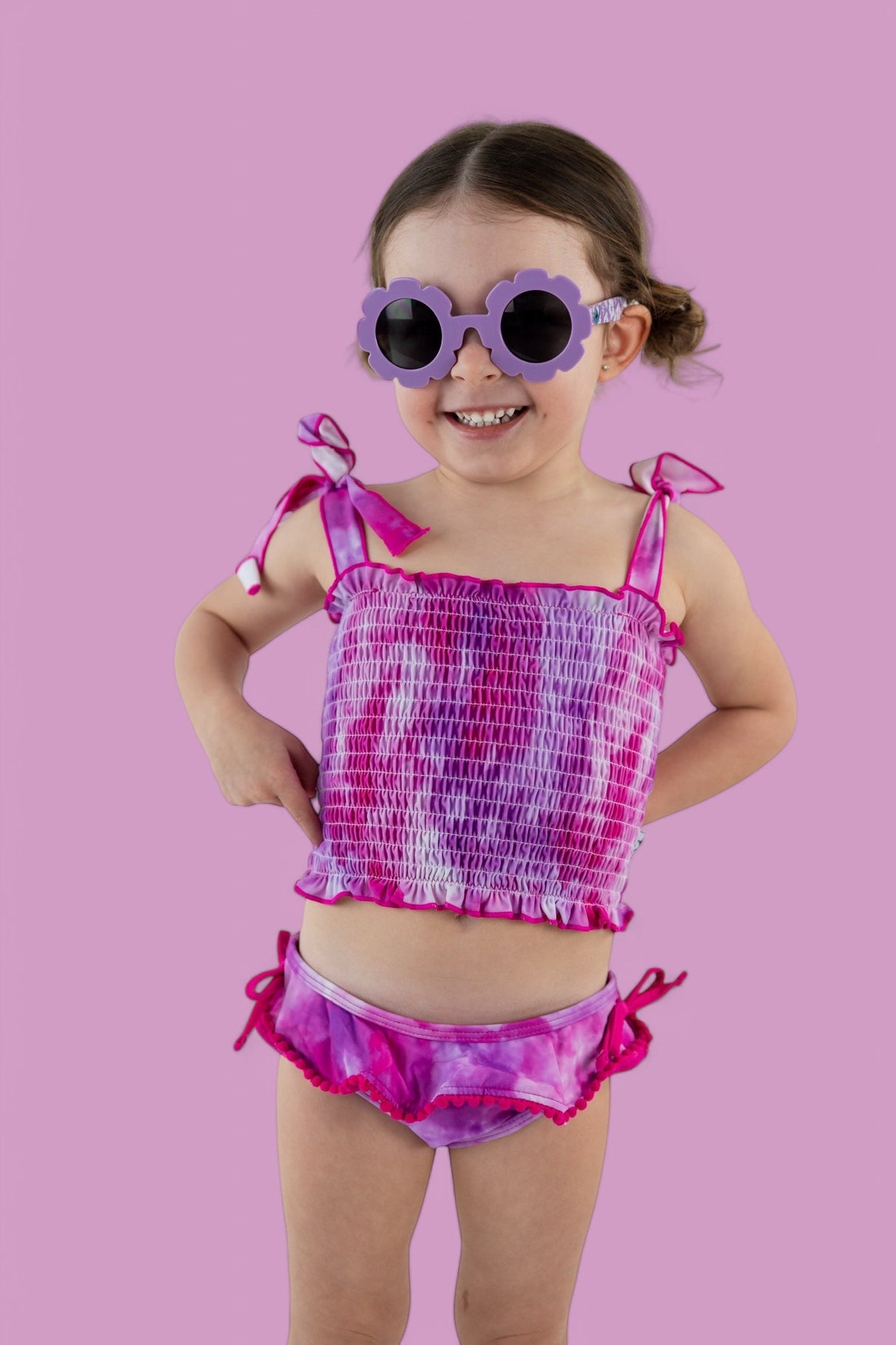 CANDY CLOUDS DREAM SMOCKED TWO PIECE SWIM SUIT from DREAM BIG LITTLE CO