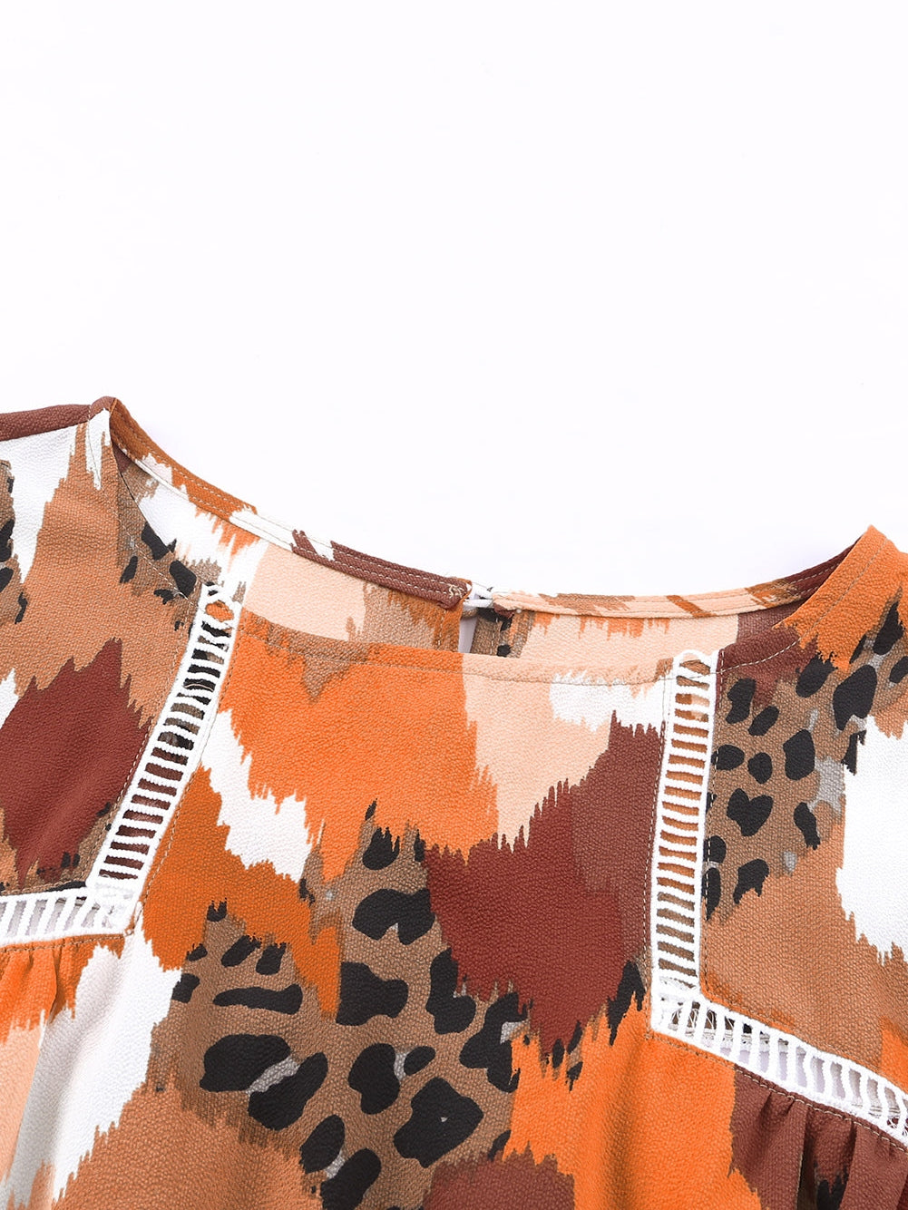 Abstract Leopard Print Puffy Sleeve Blouse from MsDressly