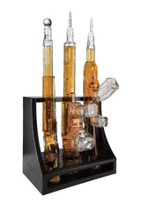 3 Gun Whiskey Decanters Set AR15, AK47, & Rifle Gun Decanter Set 1000ml by The Wine Savant - Veteran Gifts, Home Bar, Gun Lover Gifts, Tik Tok Gun Decanter, Military Gifts from The Wine Savant
