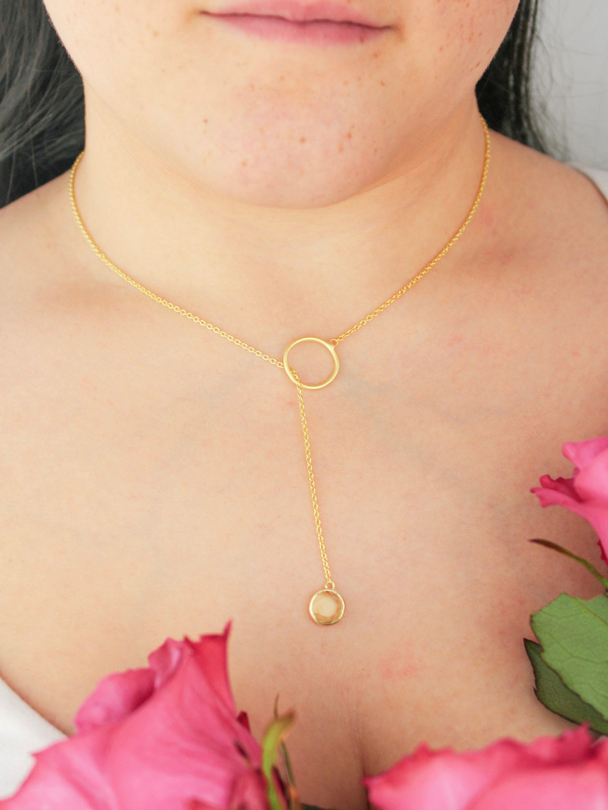 Pebble Drop Lariat Necklace from Ash & Rose