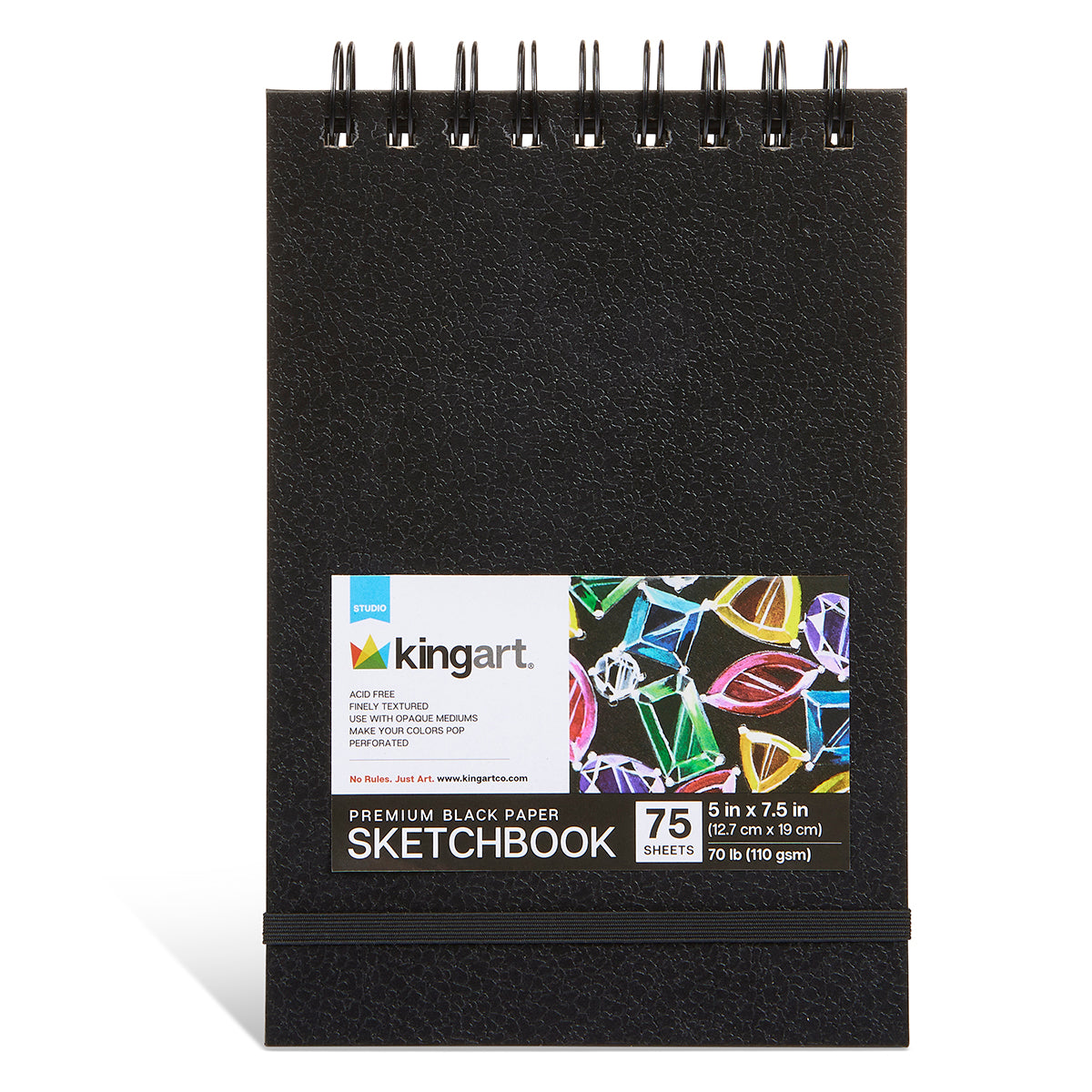 Black Paper 5x7.5 75 Sheets from KINGART