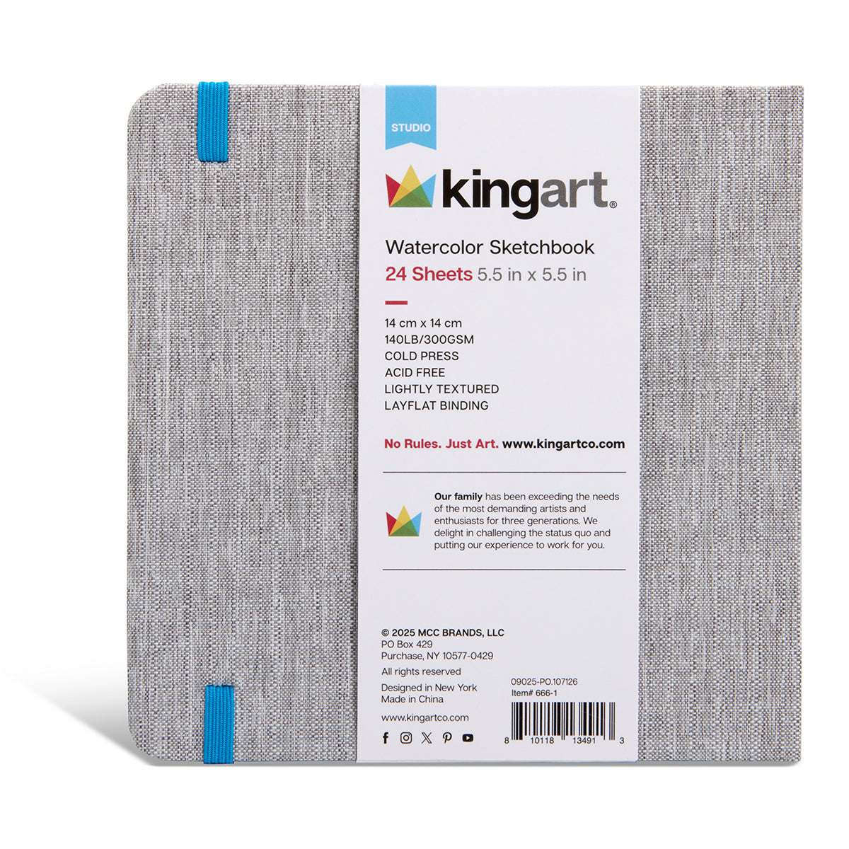 Watercolor Paper Sketchbook 5.5x5.5 24 Pages from KINGART