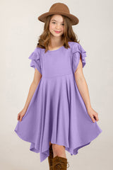 Round Neck Petal Sleeve Dress from Enfance-Heureuse