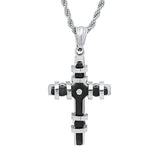 Encased Cross Pendant Necklace From Steel Time