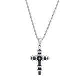 Encased Cross Pendant Necklace From Steel Time