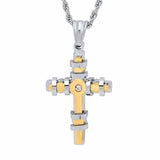 Encased Cross Pendant Necklace From Steel Time