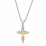 Encased Cross Pendant Necklace From Steel Time