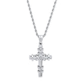 Encased Cross Pendant Necklace From Steel Time