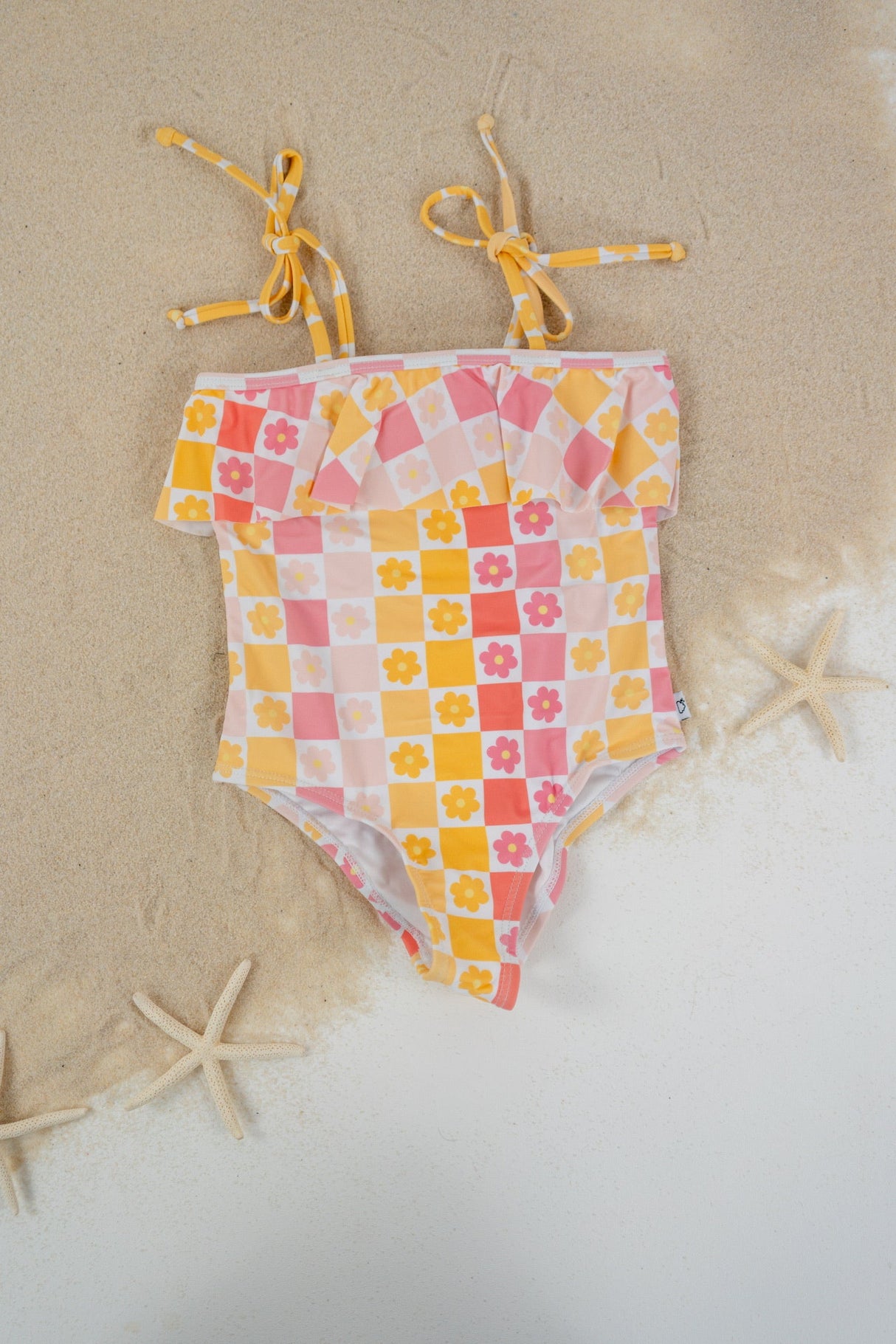 SUMMER SUNSET CHECKERS DREAM ONE PIECE SWIM SUIT from DREAM BIG LITTLE CO