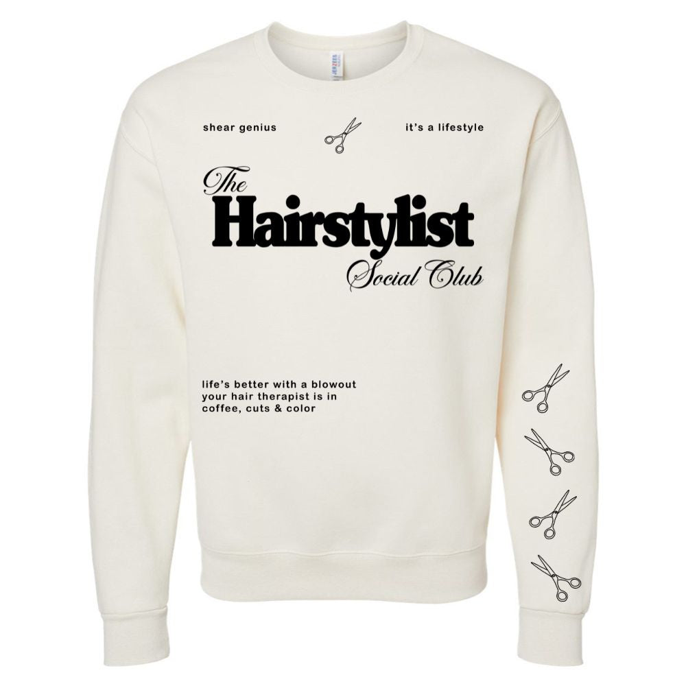 ‘Hairstylist Social Club' Crewneck Sweatshirt from United Monograms
