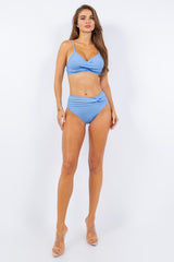 2 Piece Rouched Top and Bottom High Waist Bikini from My Pampered Life Seattle