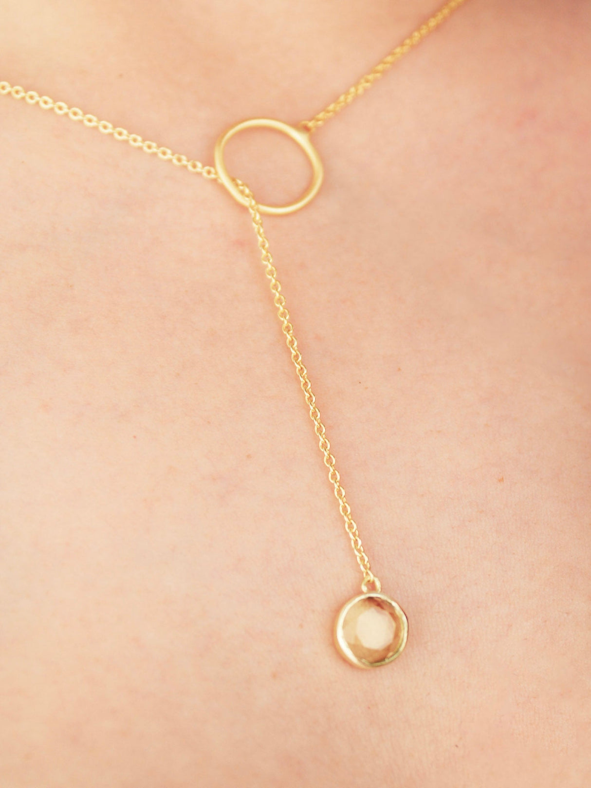 Pebble Drop Lariat Necklace from Ash & Rose