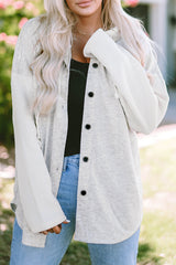 Berkley Button Up Knitted Sleeves Hooded Jacket from Threaded Pear