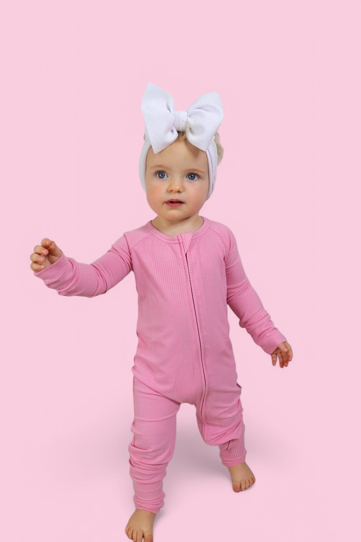 BELLA PINK RIB DREAM ROMPER from DREAM BIG LITTLE CO
