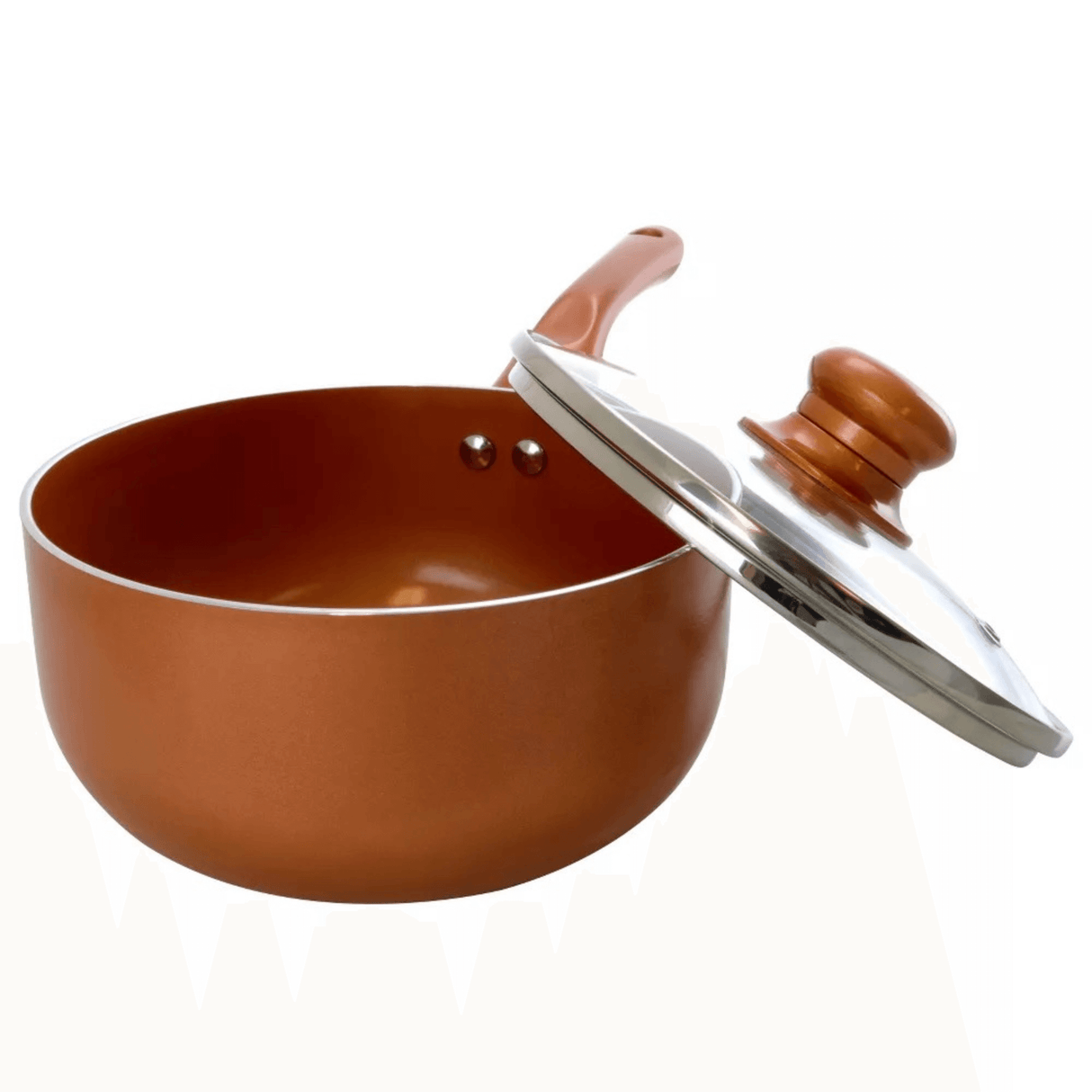 Better Chef 2Qt Ceramic-Coated Copper-Tone Saucepan with Glass Lid from Jupiter Gear Home