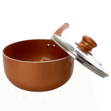 Better Chef 2Qt Ceramic-Coated Copper-Tone Saucepan with Glass Lid from Jupiter Gear Home