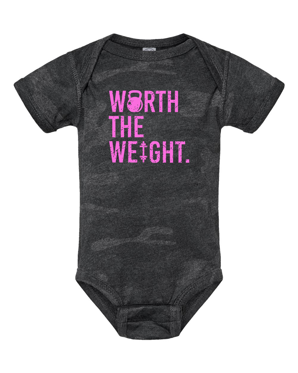 Worth The Weight Onesie (With Pink Text) from DadBod Apparel