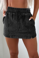 Cielo Drawstring Pocketed Denim Shorts from Threaded Pear