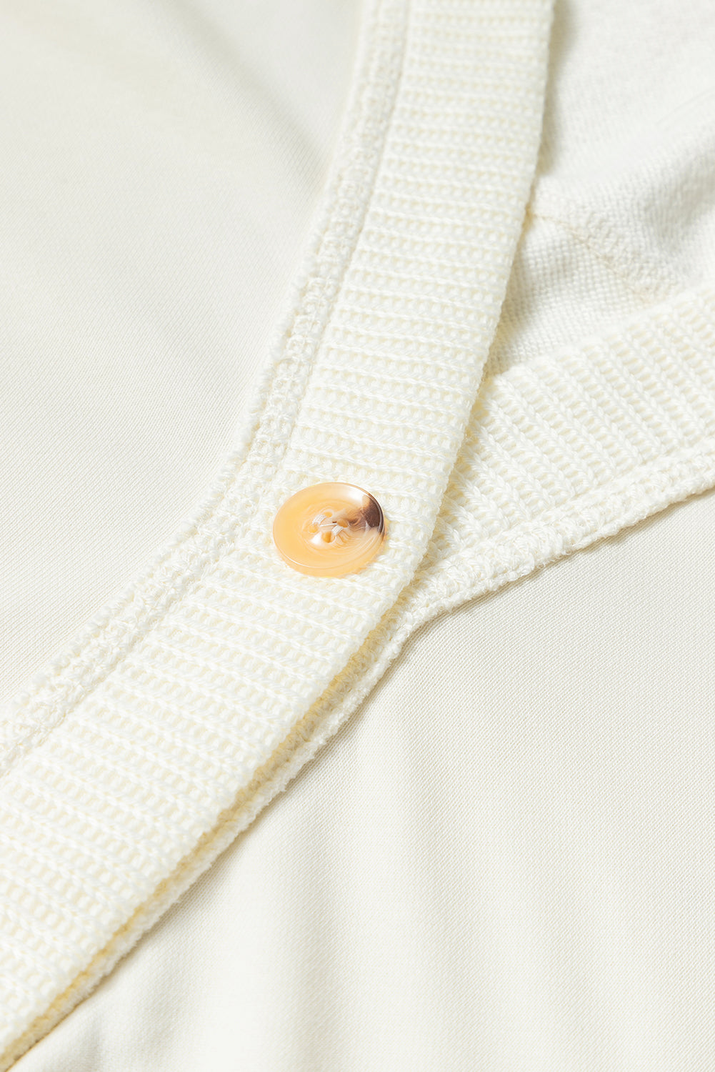 Beige Contrast Knit Patchwork Hooded Functional Coat From MsDressly