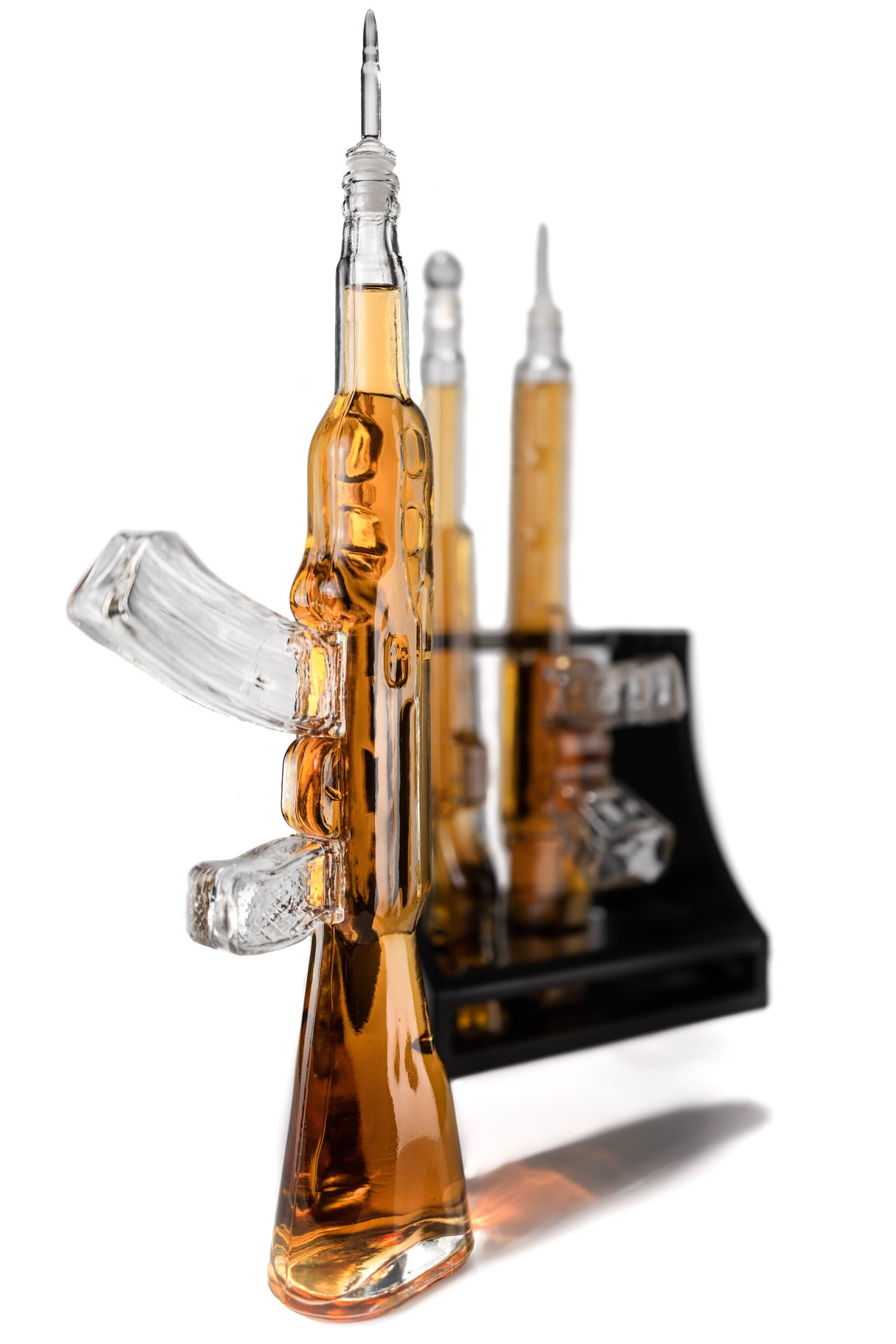 3 Gun Whiskey Decanters Set AR15, AK47, & Rifle Gun Decanter Set 1000ml by The Wine Savant - Veteran Gifts, Home Bar, Gun Lover Gifts, Tik Tok Gun Decanter, Military Gifts from The Wine Savant